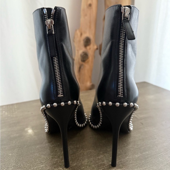 Alexander Wang Black Studded Leather Ankle Boots - Picture 6 of 6
